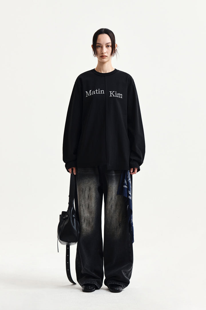 Matin Kim Vintage Dirty Washed Denim Pants — Black