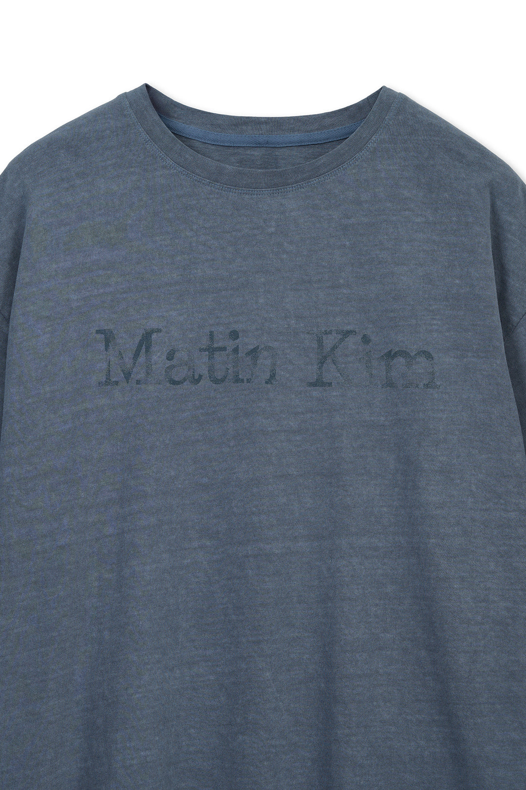 Matin Kim Distressed Logo Top Smoke — Blue