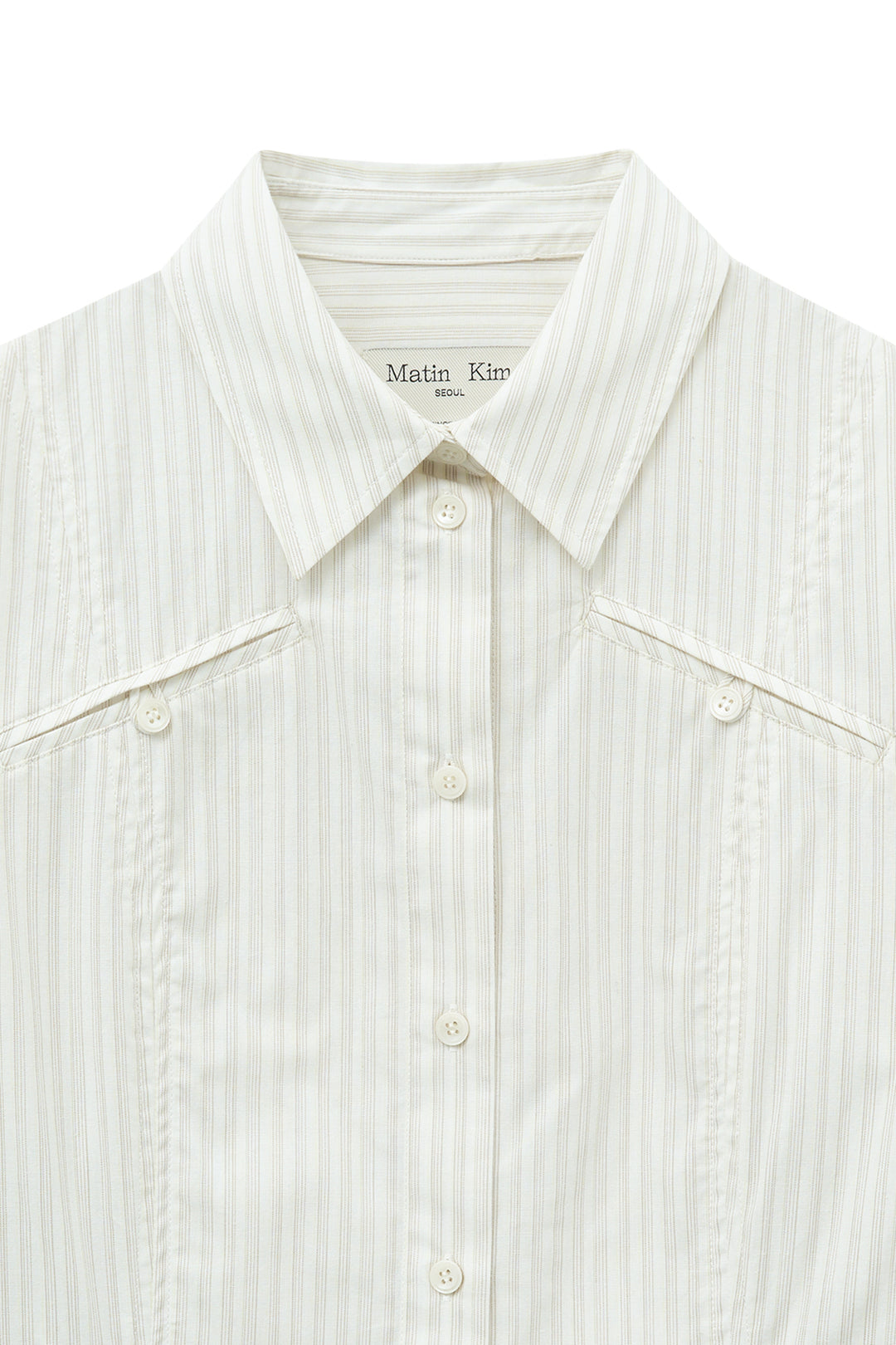 Matin Kim Pocket Line Point Shirt — Beige