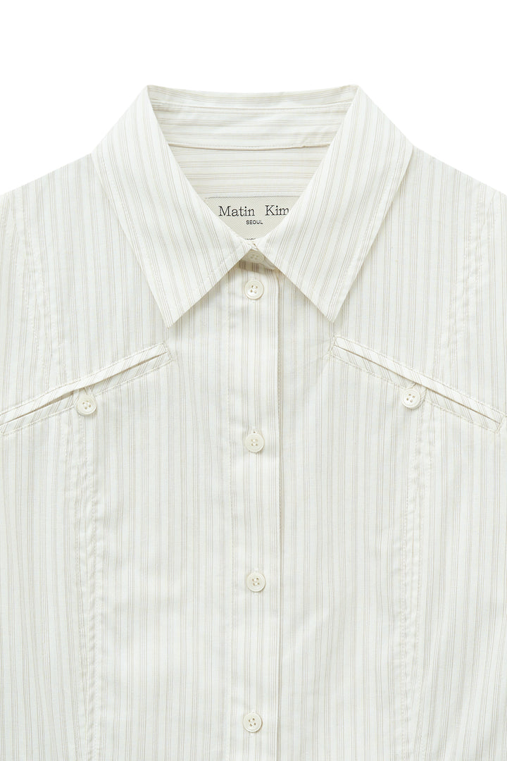 Matin Kim Pocket Line Point Shirt — Beige