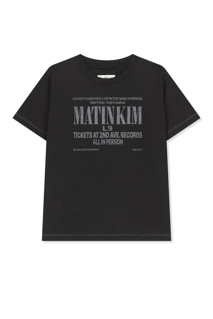 Matin Kim Lettering Graffiti Crease Top — Black