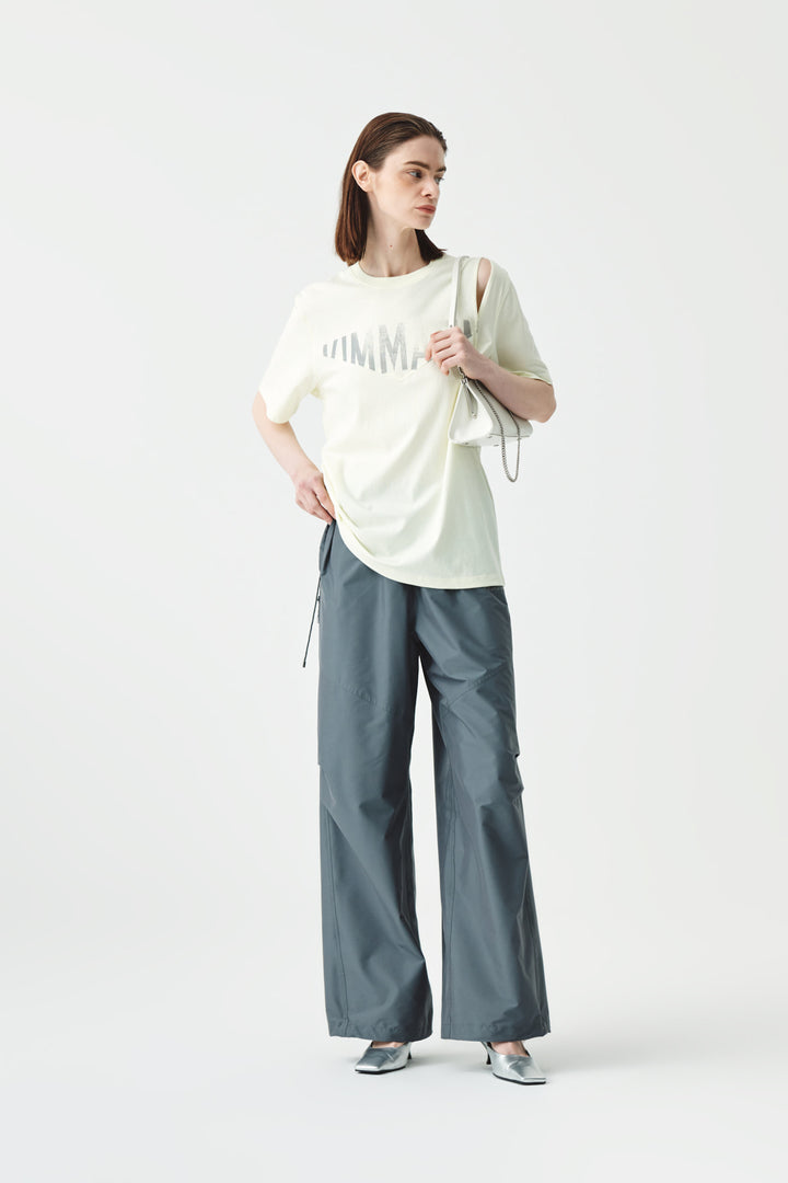 KIMMATIN Cutting Logo Print Oversize Tee