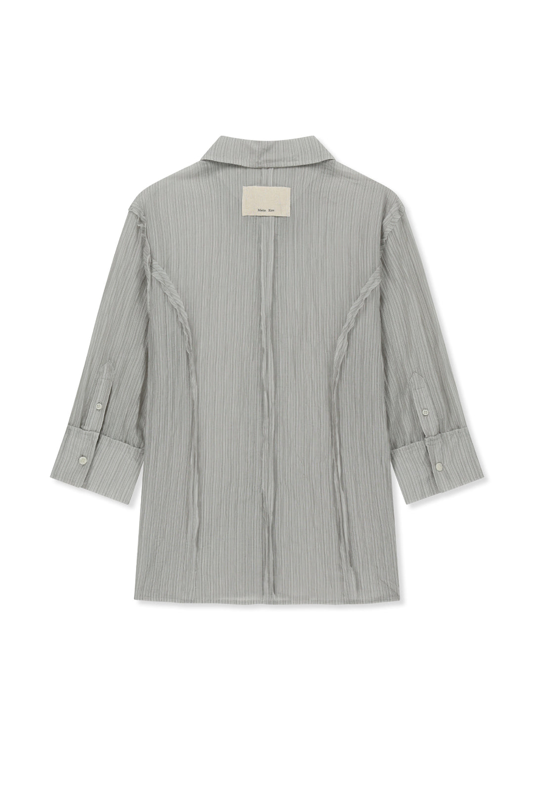 Matin Kim Raw Edge Crinkle Blouse — Light Grey