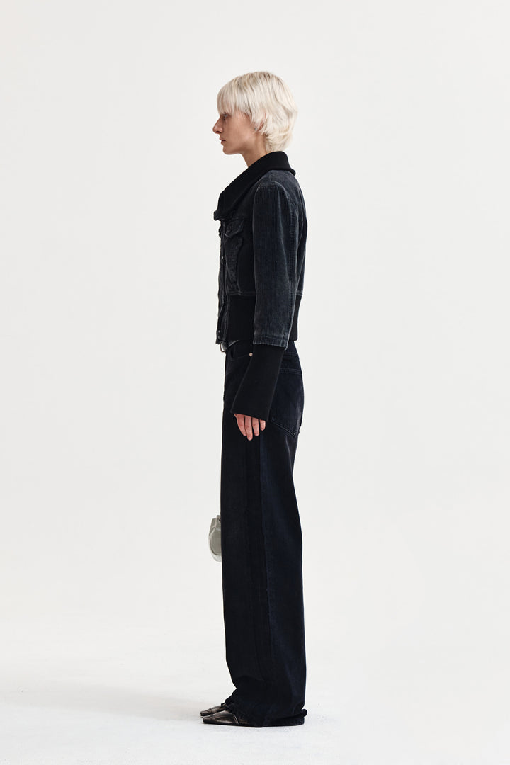 Matin Kim Western Straight Fit Denim — Black