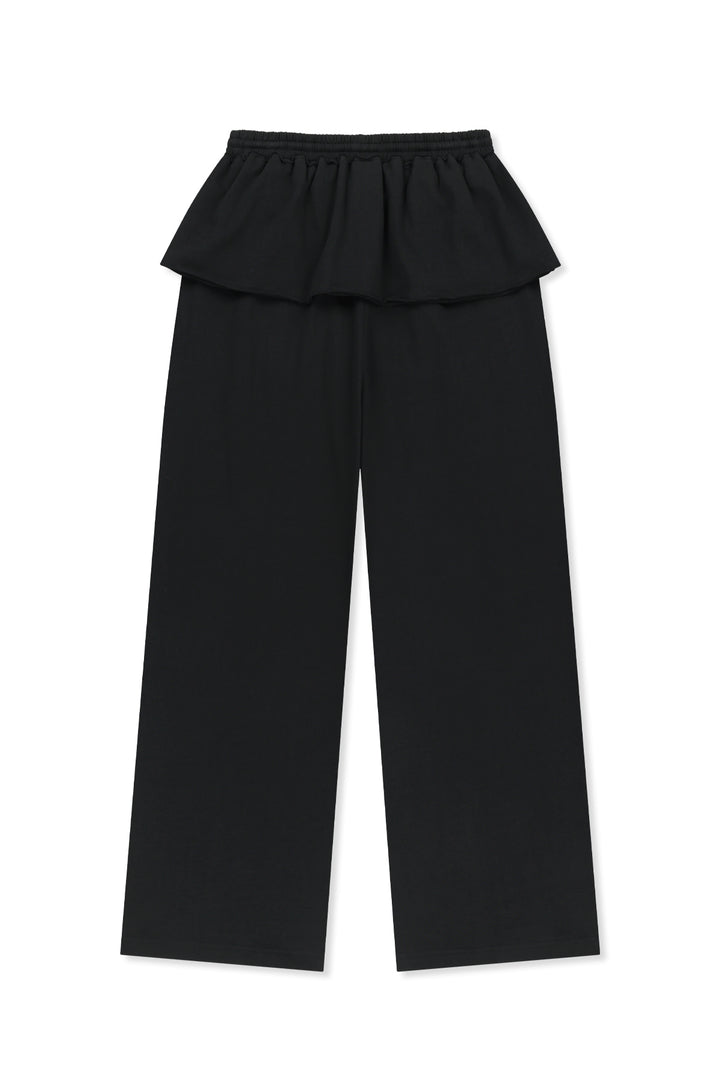 Matin Kim Layered Skirt Jersey Pants — Black