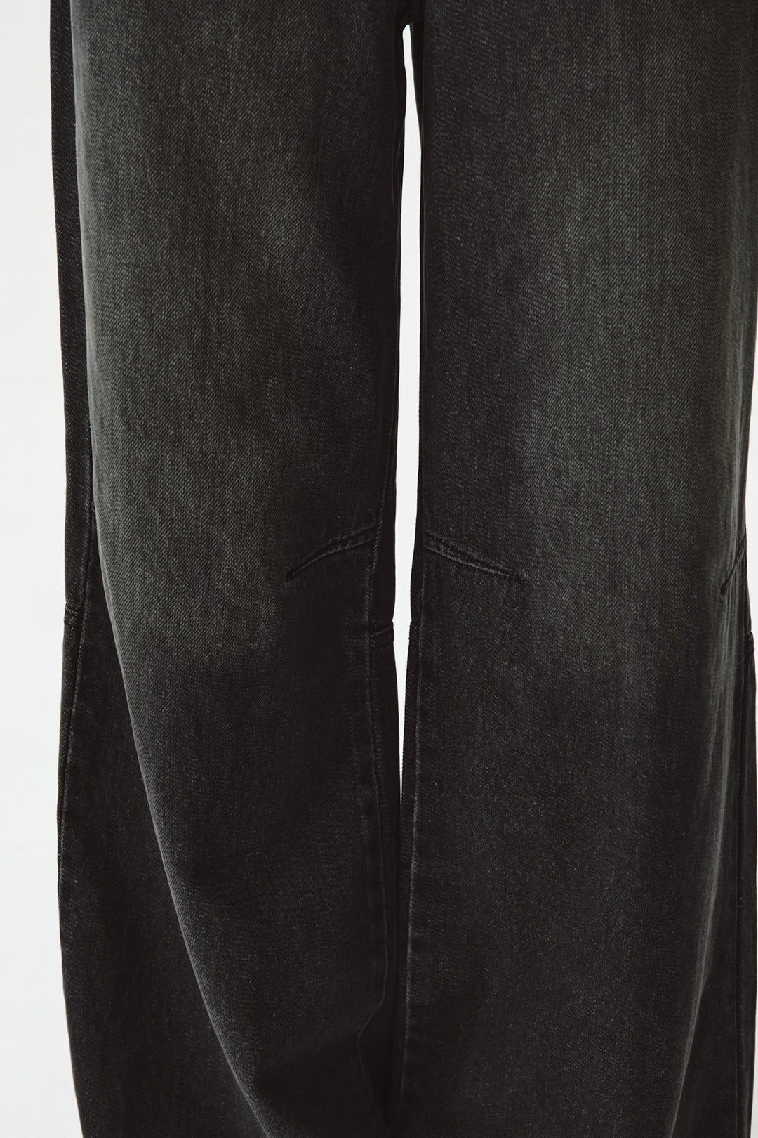 KIMMATIN Knee Point Wide Denim Pants — Gray