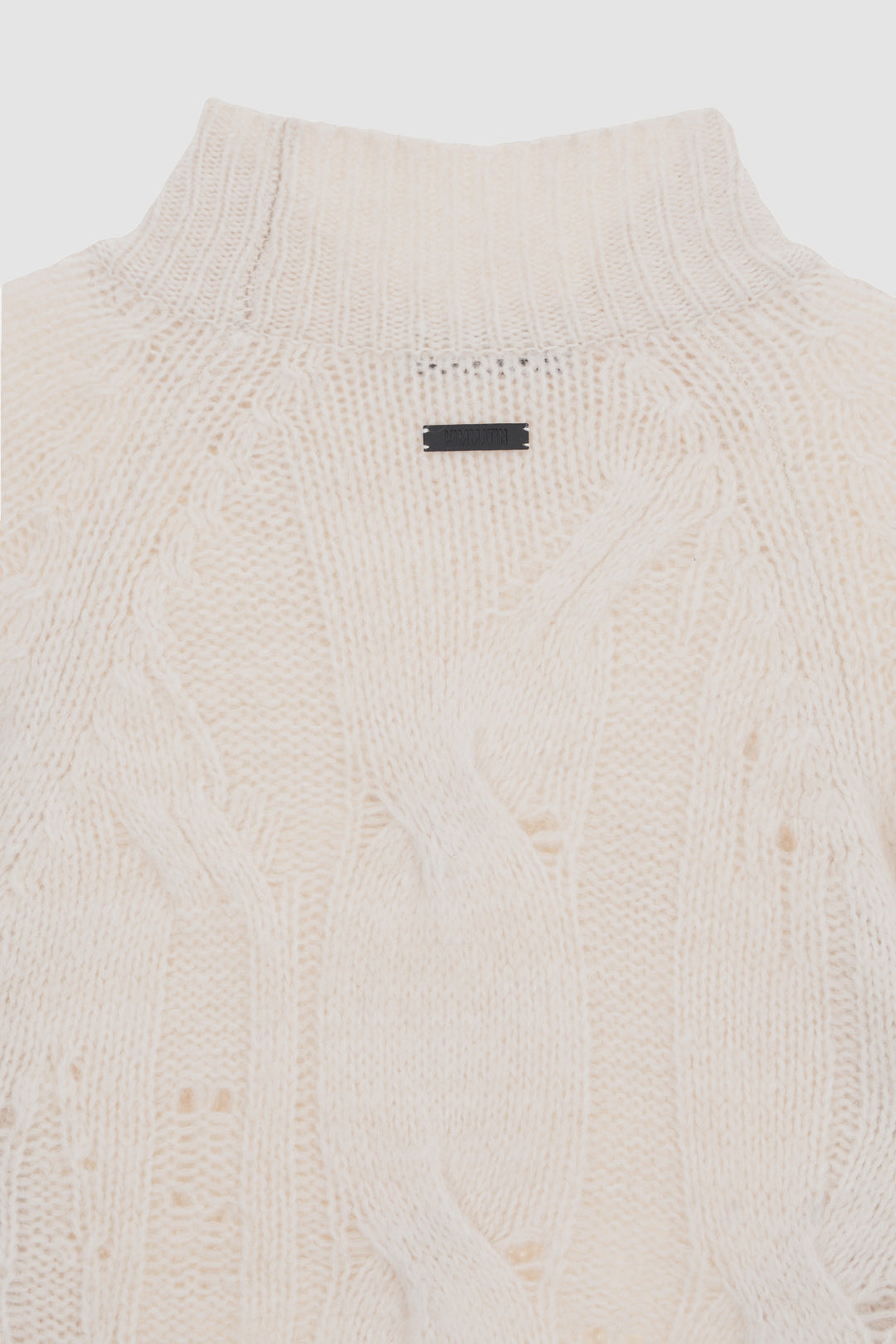KIMMATIN Oversize Highneck Volume Pullover — Ivory