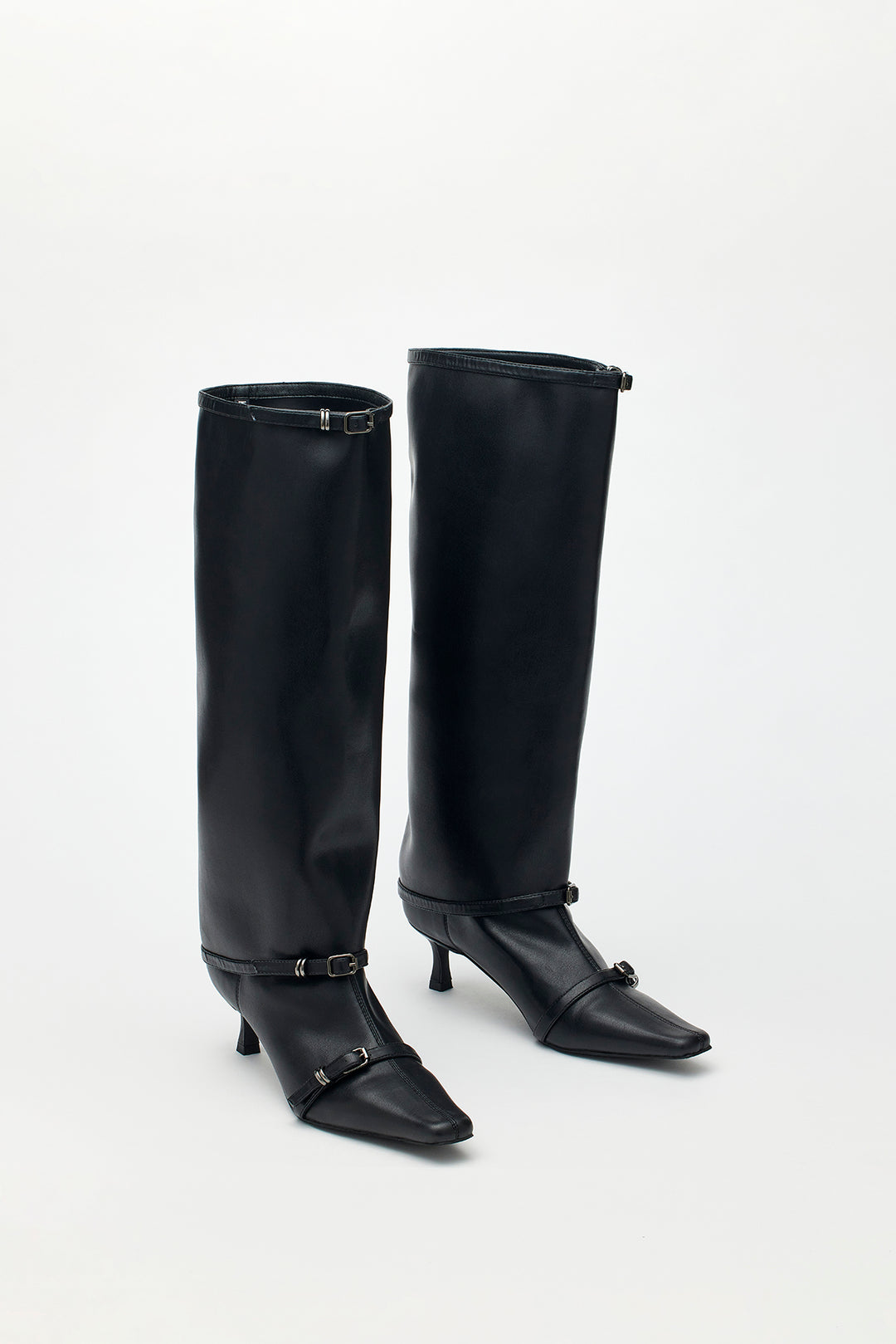 KIMMATIN Layered Socks Ankle Boots — Black