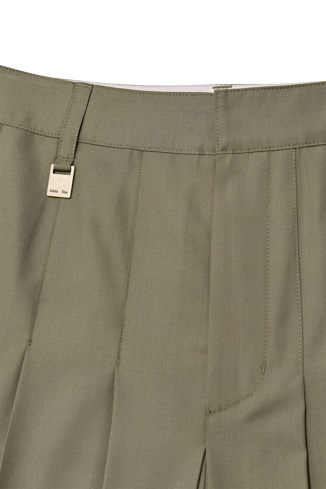 Matin Kim Bermuda Pleats Skirt Pants — Khaki