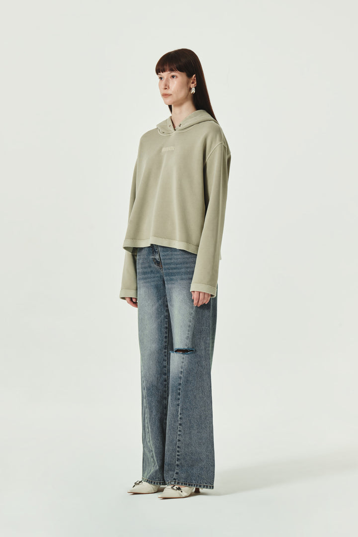 KIMMATIN Slit Point Flare Denim — Blue