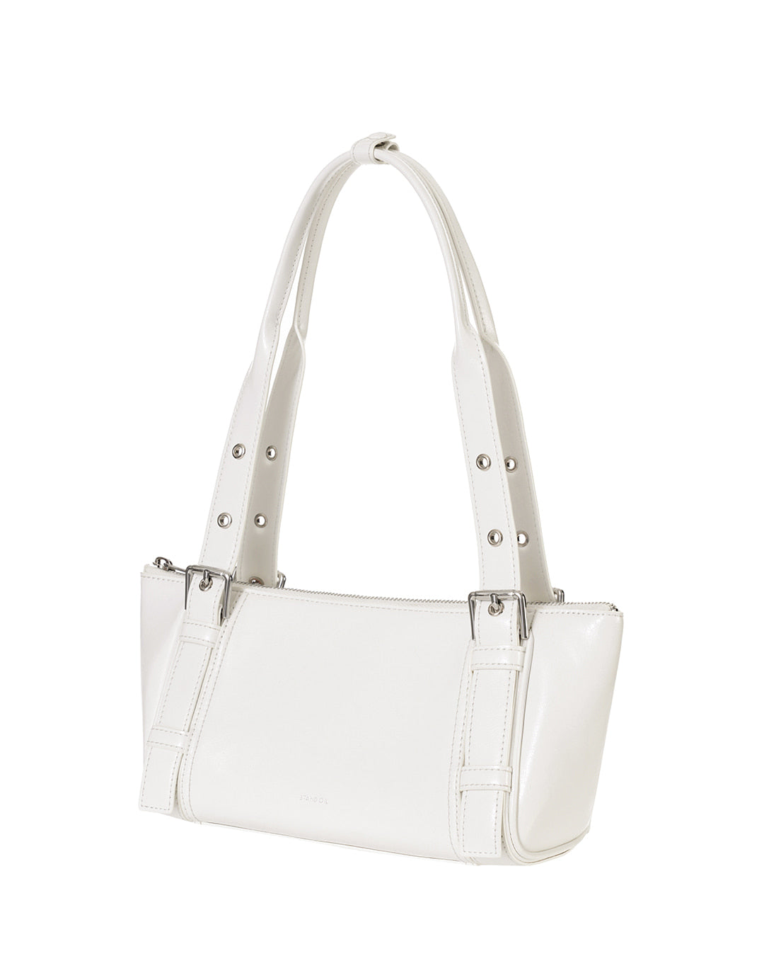 Stand Oil Boat Bag — Glossy Shoulder Crossbody — White