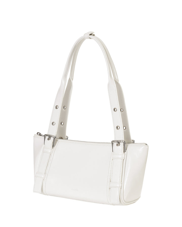 Stand Oil Boat Bag — Glossy Shoulder Crossbody — White