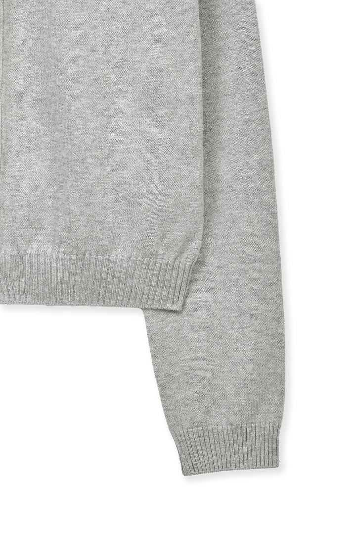 Matin Kim Back Logo Snap Button Cardigan — Gray