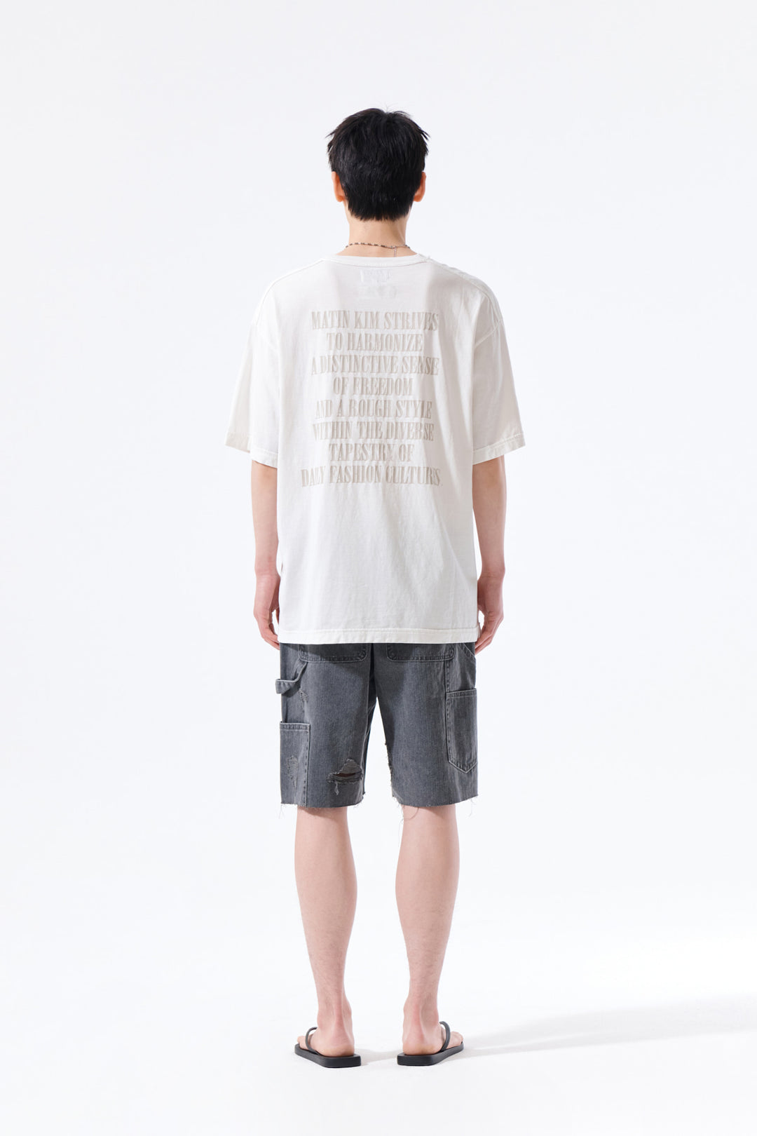 Matin Kim Vintage Lettering Graffiti Top — White