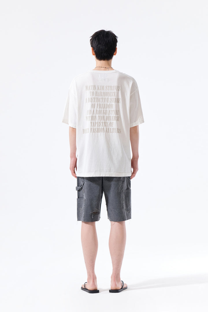 Matin Kim Vintage Lettering Graffiti Top — White