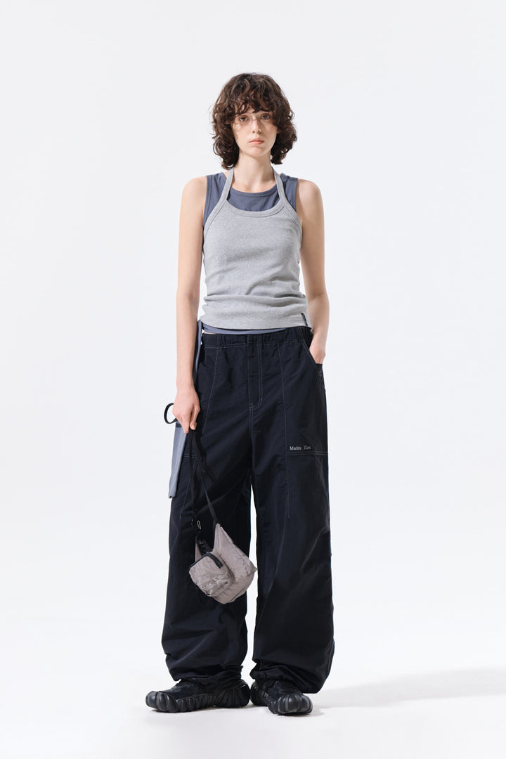 Matin Kim Label Detail Halter Tank — Gray