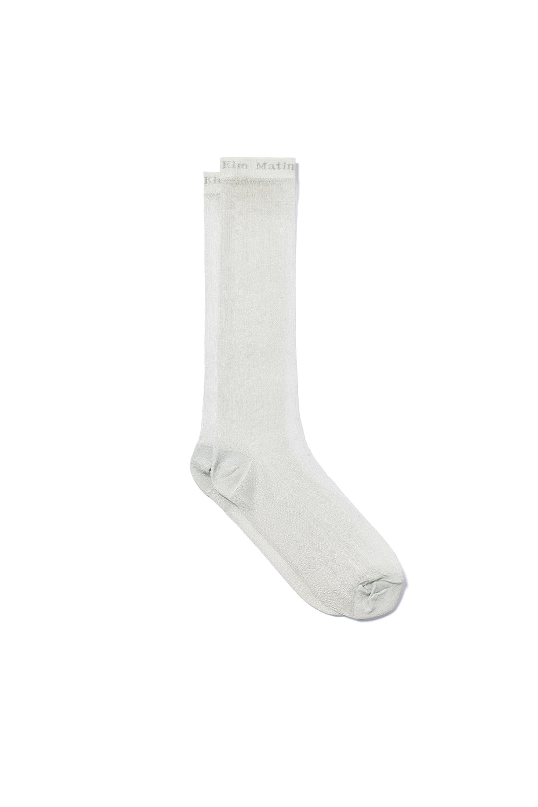 Matin Kim Sheer Glitter Crew Socks — Light Grey