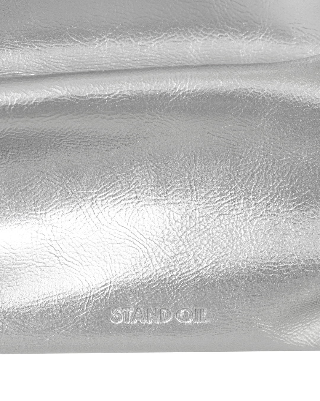 Stand Oil Pleats Bag — Wrinkled Tote — Silver