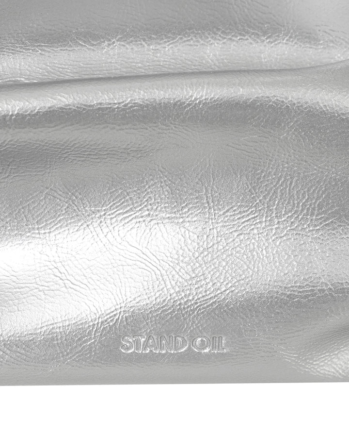 Stand Oil Pleats Bag — Wrinkled Tote — Silver