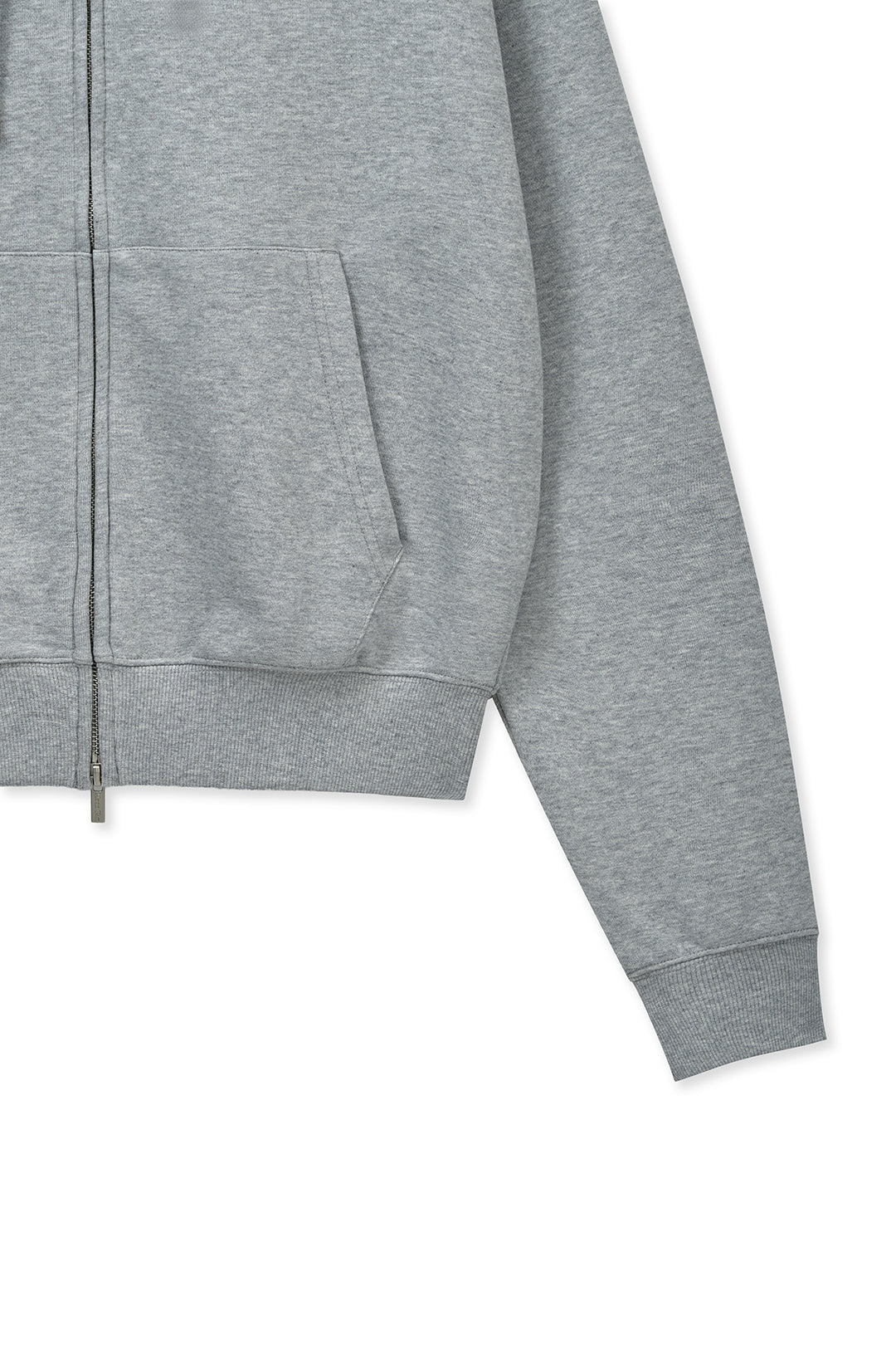 Matin Kim Back Logo Essential Zip Hoodie — Gray
