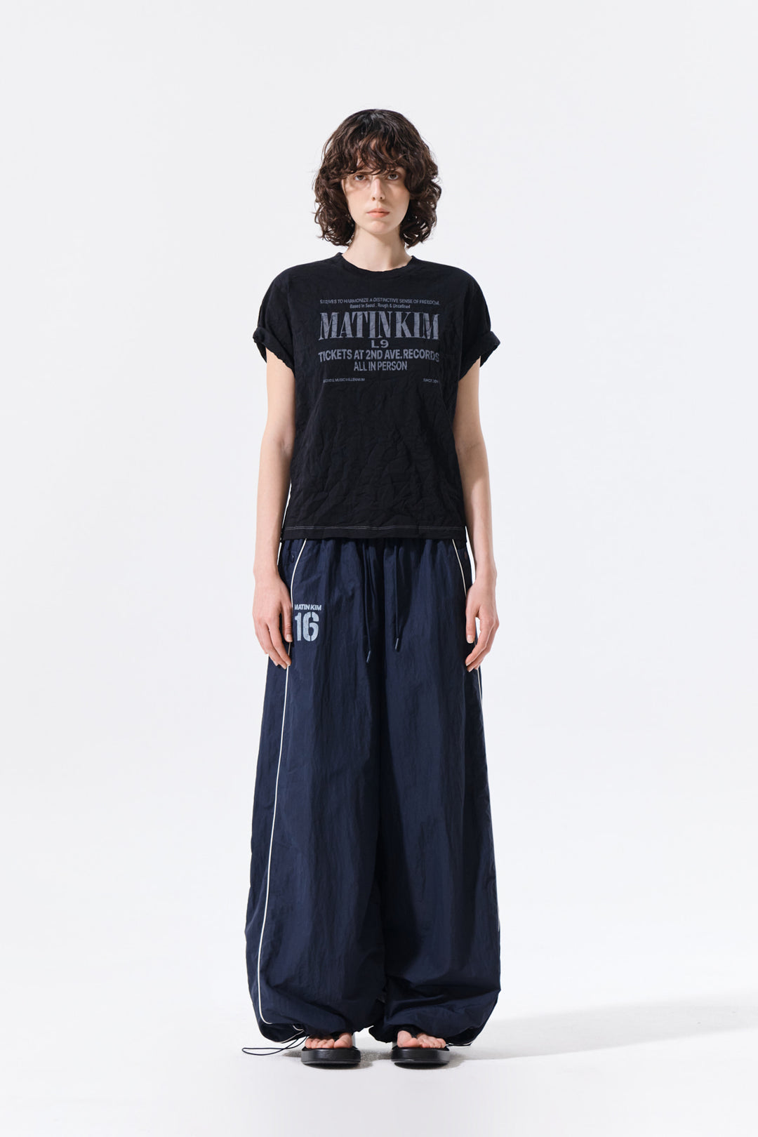 Matin Kim 16 Logo Track Pants — Navy blue