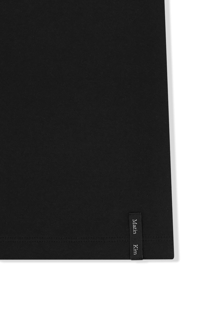 Matin Kim Label Detail Slim Fit Top — Black