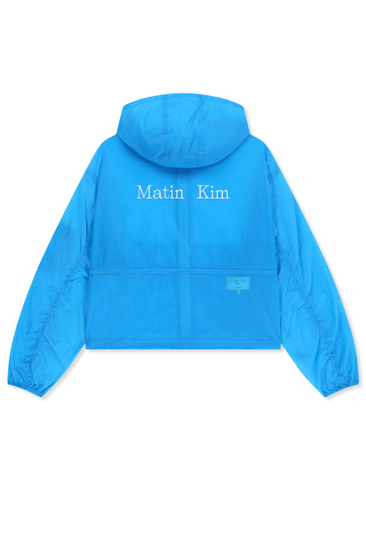 Matin Kim Back Logo Hoody Windbreaker — Blue