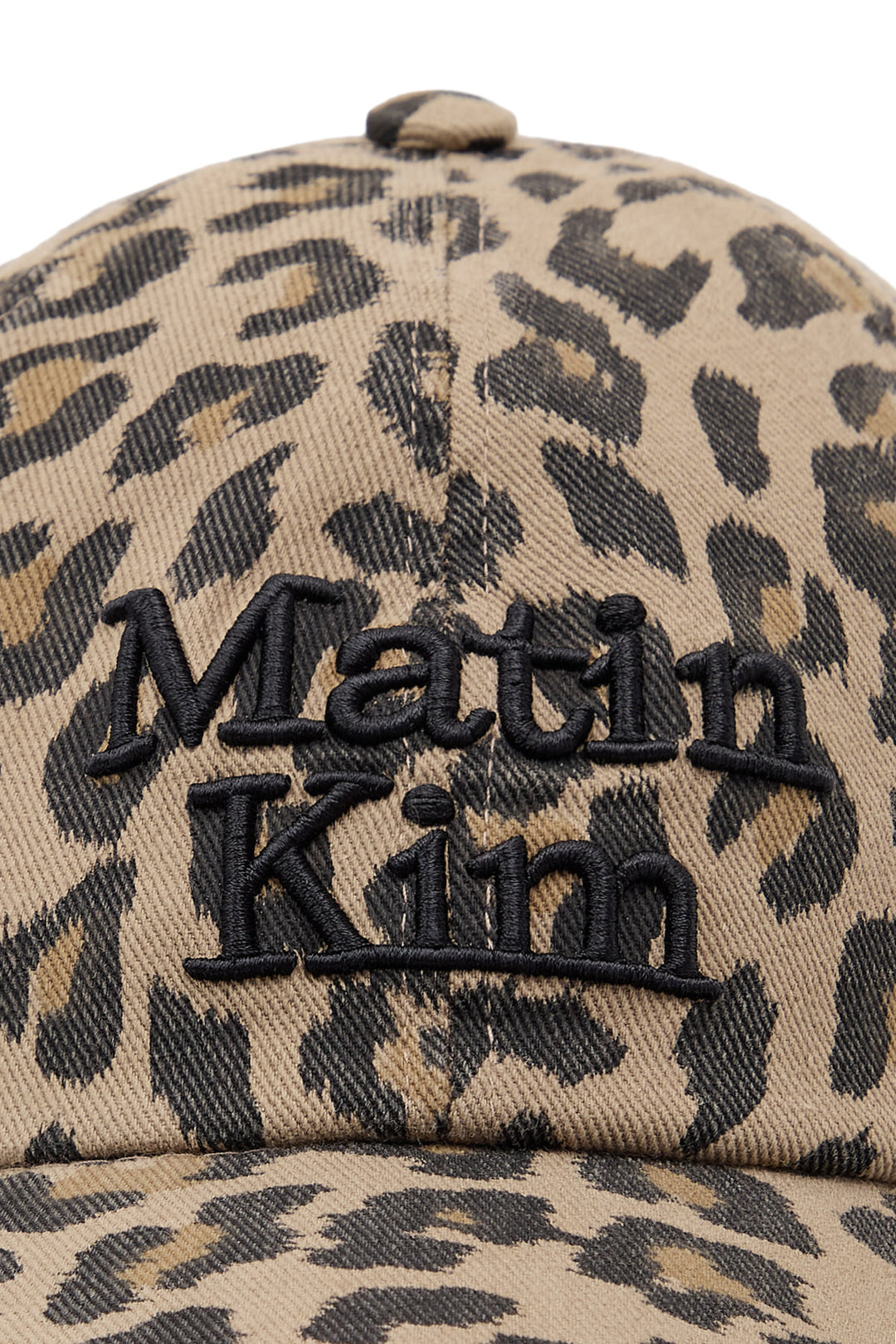 Matin Kim Leopard Volume Logo Ball Cap Dark — Beige