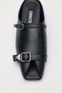 KIMMATIN Open Toe Strap Mule — Black