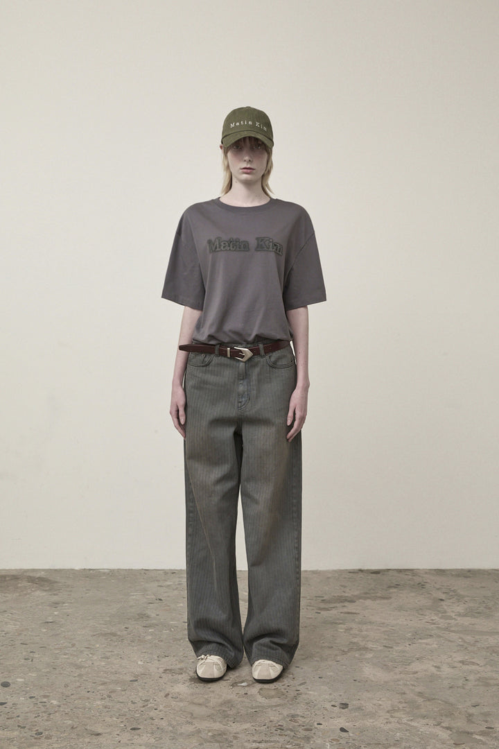 Matin Kim Vintage Logo Graphic Top — Charcoal