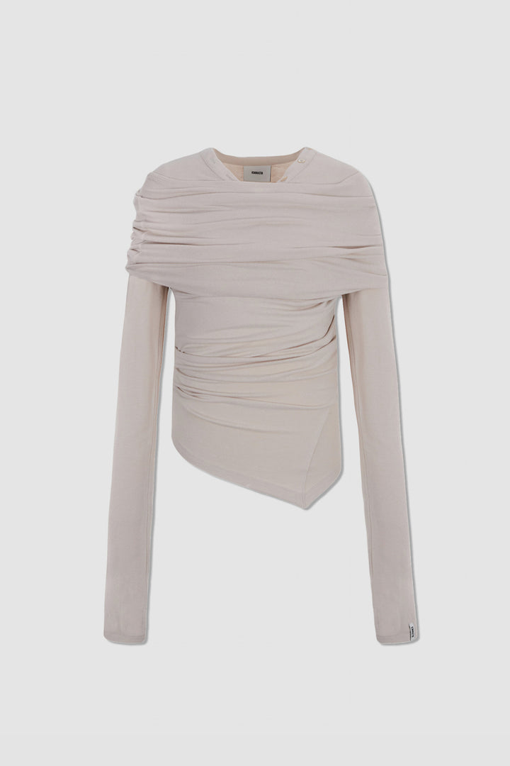 KIMMATIN Off-Shoulder Detail Top Light — Beige
