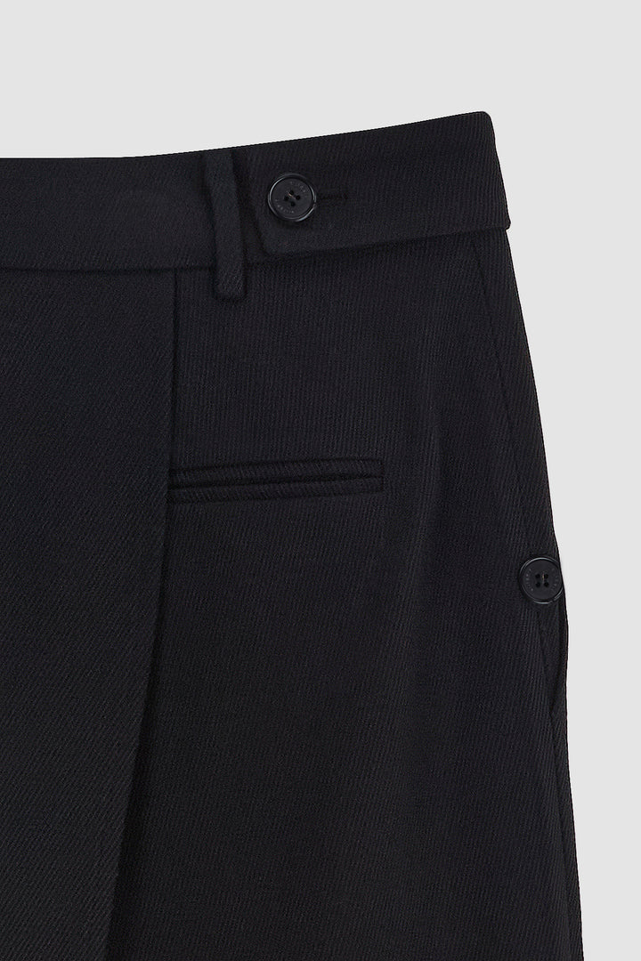 KIMMATIN Skirt Wrap Layered Pants — Black