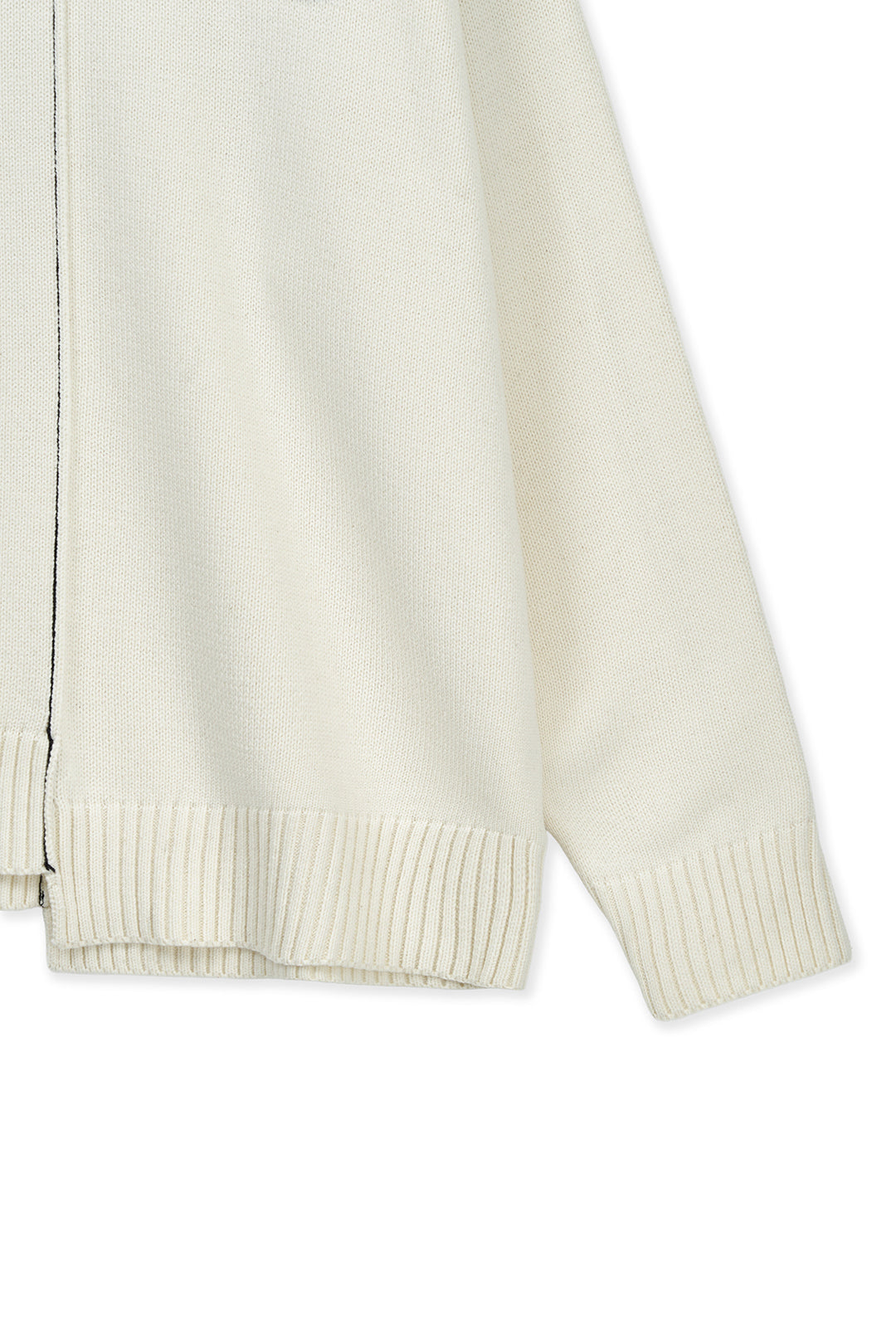 Matin Kim Asymmetric Logo Knit Pullover — Ivory