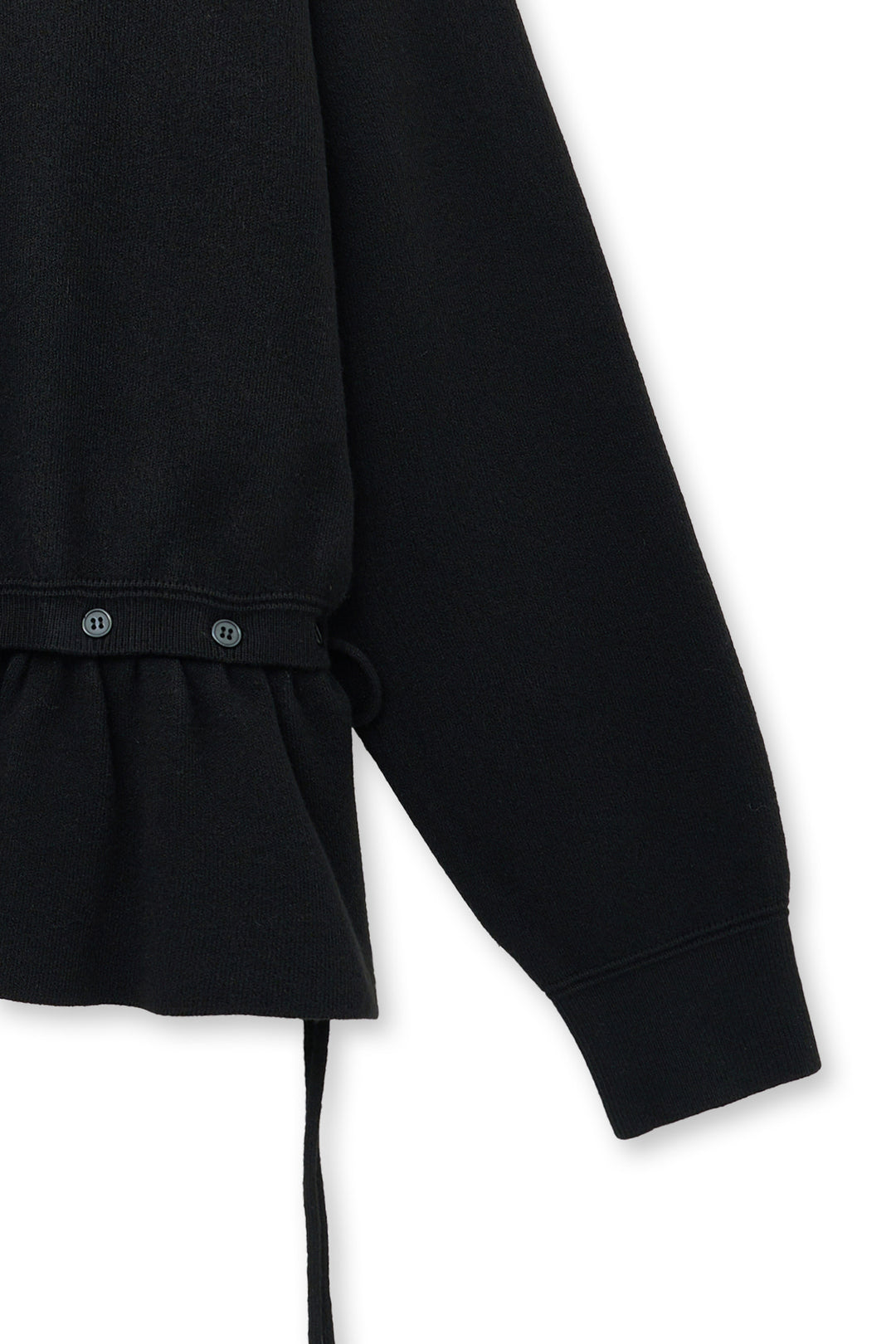 Matin Kim Detachable Skirt Knit Pullover — Black