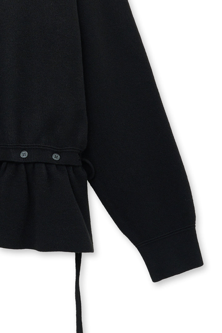 Matin Kim Detachable Skirt Knit Pullover — Black