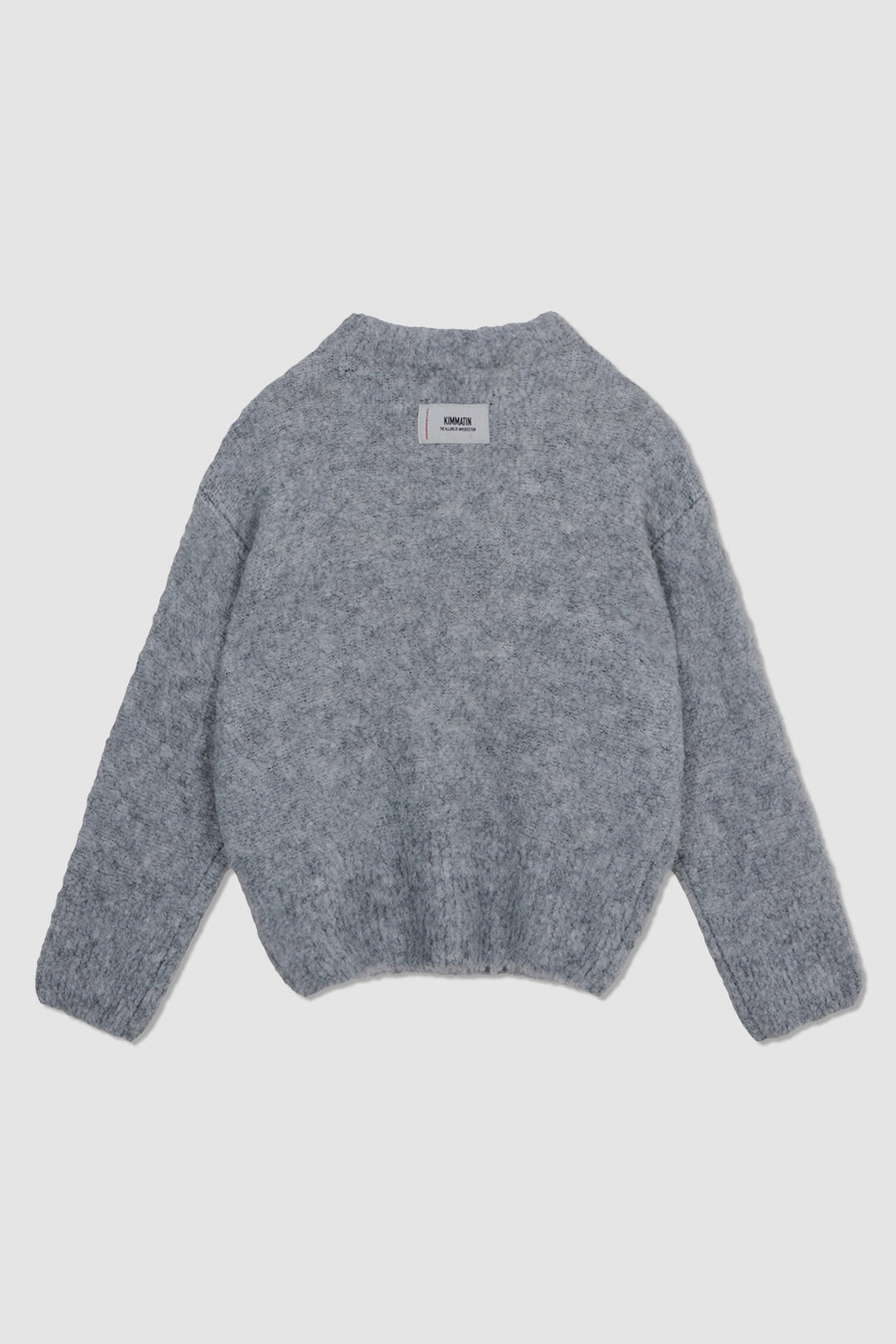 KIMMATIN Volume Neck Boucle Pullover — Gray