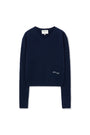 Matin Kim Shiny Cable Pullover — Navy blue