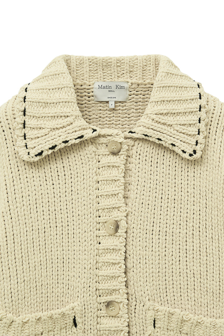 Matin Kim Handmade Collar Knit Cardigan
