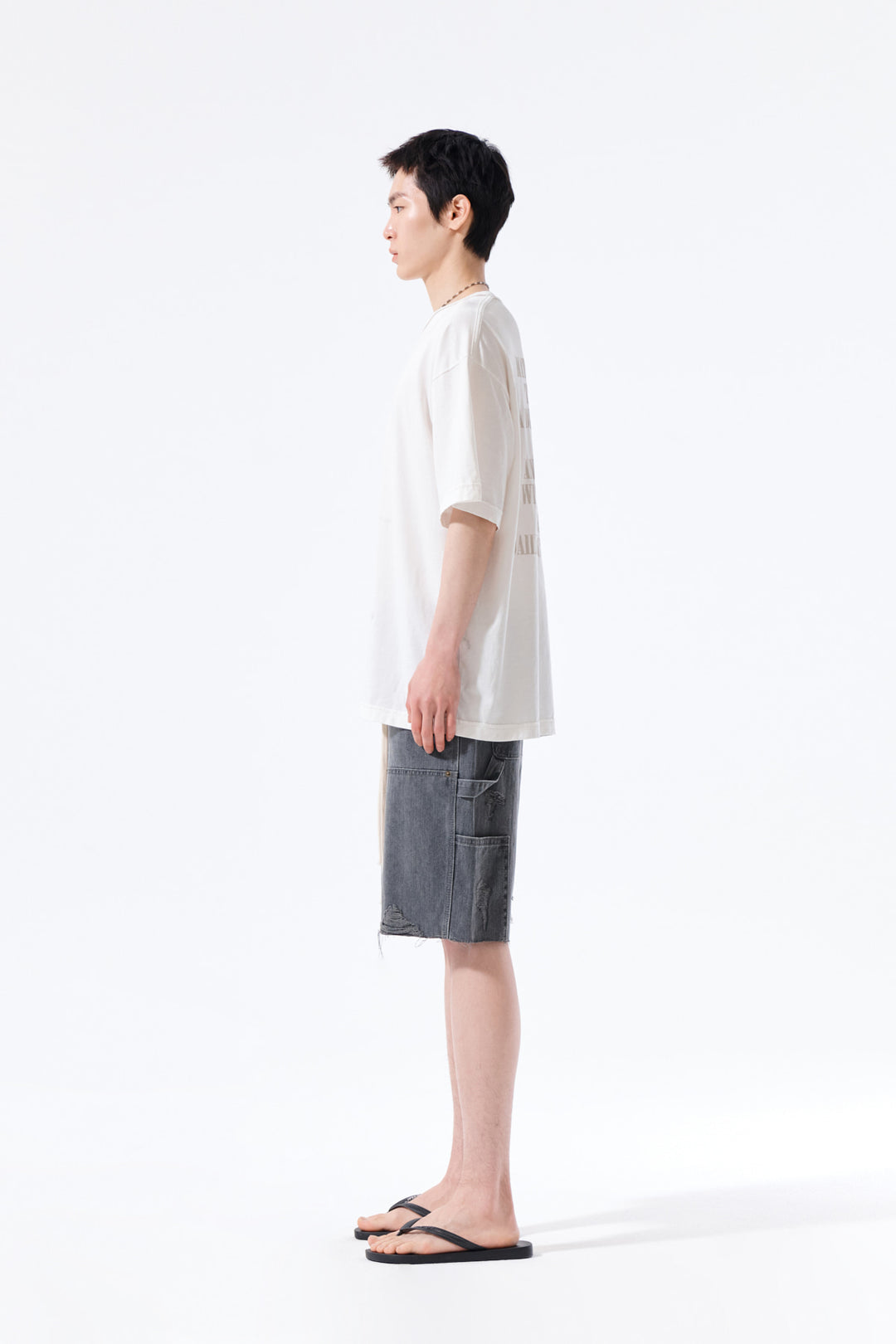 Matin Kim Vintage Lettering Graffiti Top — White