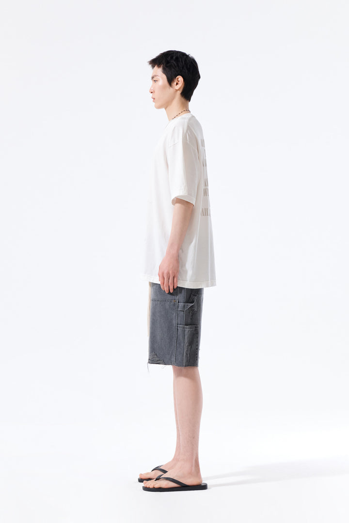Matin Kim Vintage Lettering Graffiti Top — White