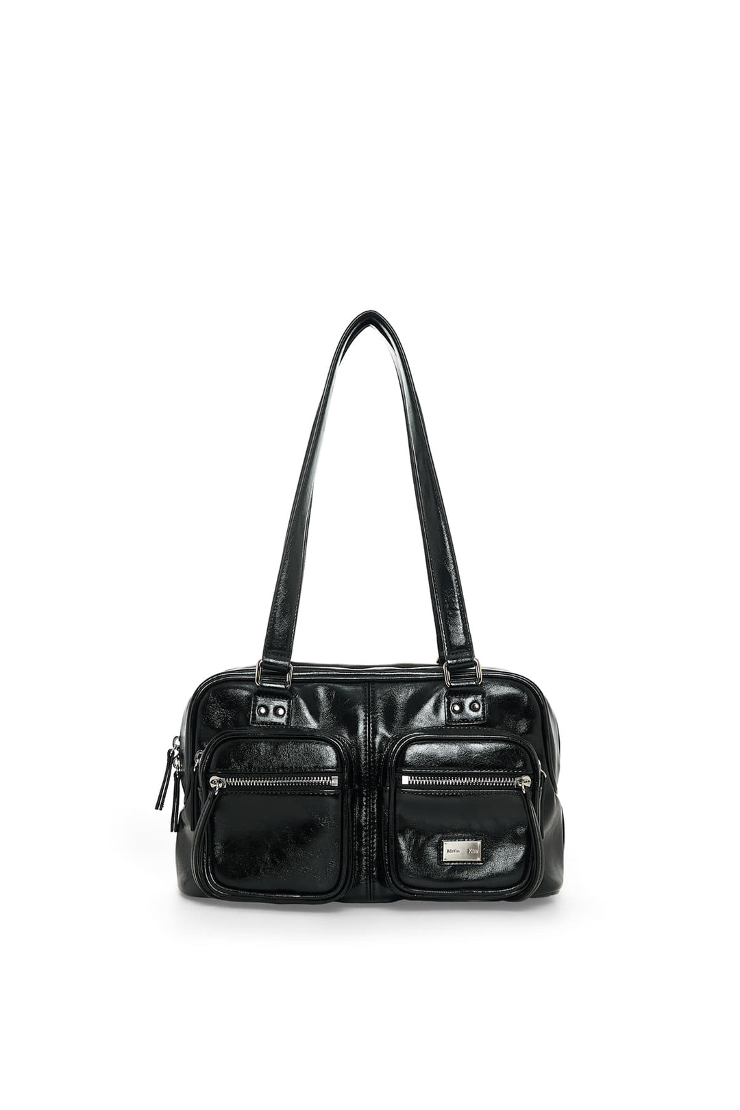 Matin Kim Double Pocket Brick Shoulder Bag — Black