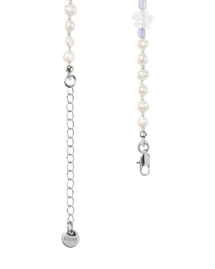 Stand Oil Flower Pearl Necklace — Lilac