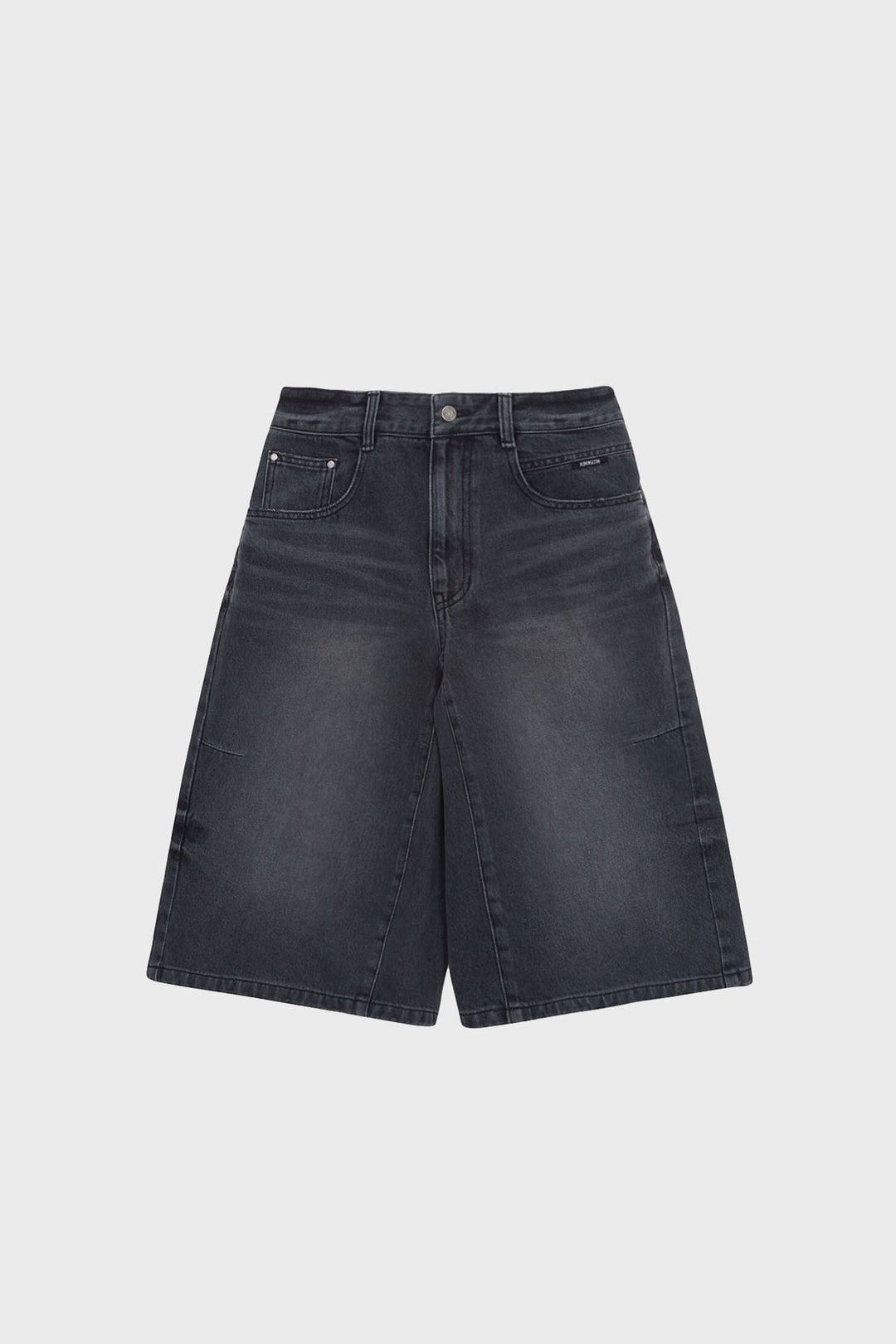 KIMMATIN Contrast Bermuda Denim in Dark — Gray