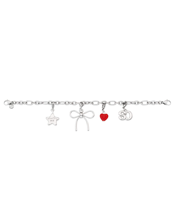 Stand Oil Memory Link Chain Bag Charm — Silver