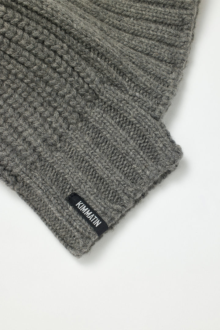 KIMMATIN Unbalance Knit Beanie — Gray