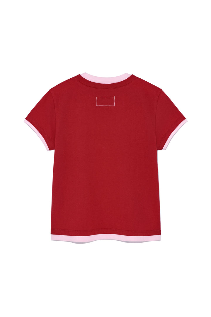 Matin Kim Color Point Layered Top — Red