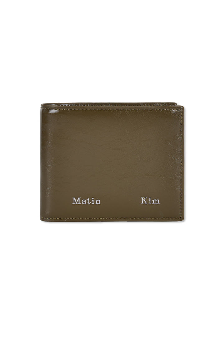 Matin Kim Steel Logo Business Wallet — Khaki
