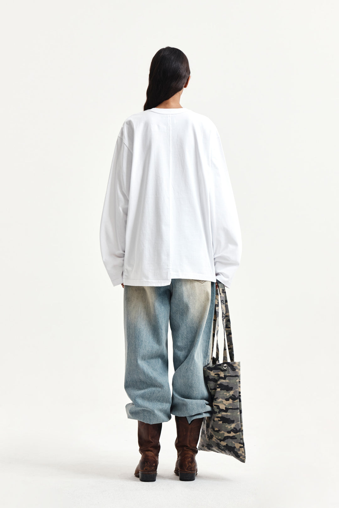 Matin Kim Asymmetric Logo Top — White