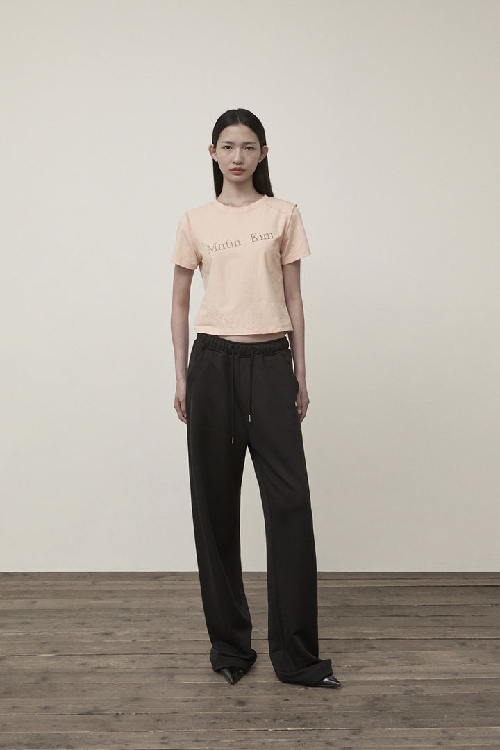 Matin Kim Back Pocket Glitter Sweatpants — Black