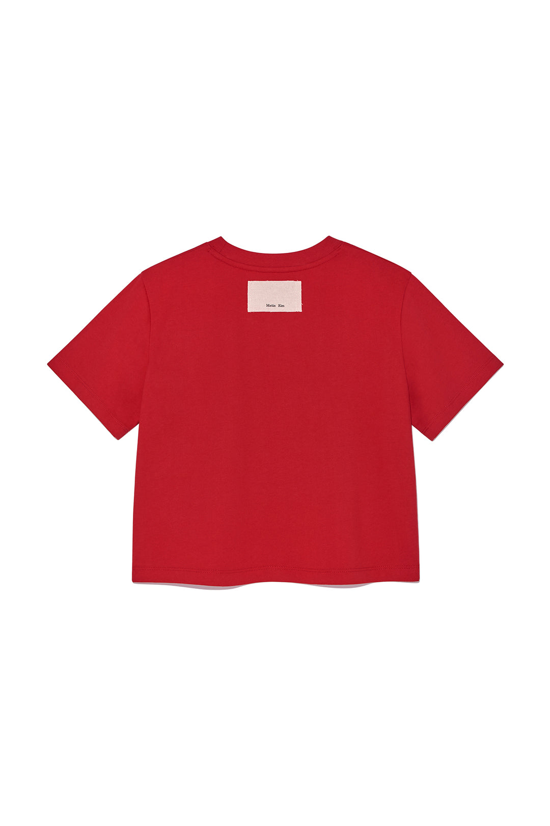 Matin Kim Logo Thread Point Crop Top — Red